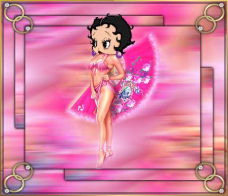 Tableau �ventail rose